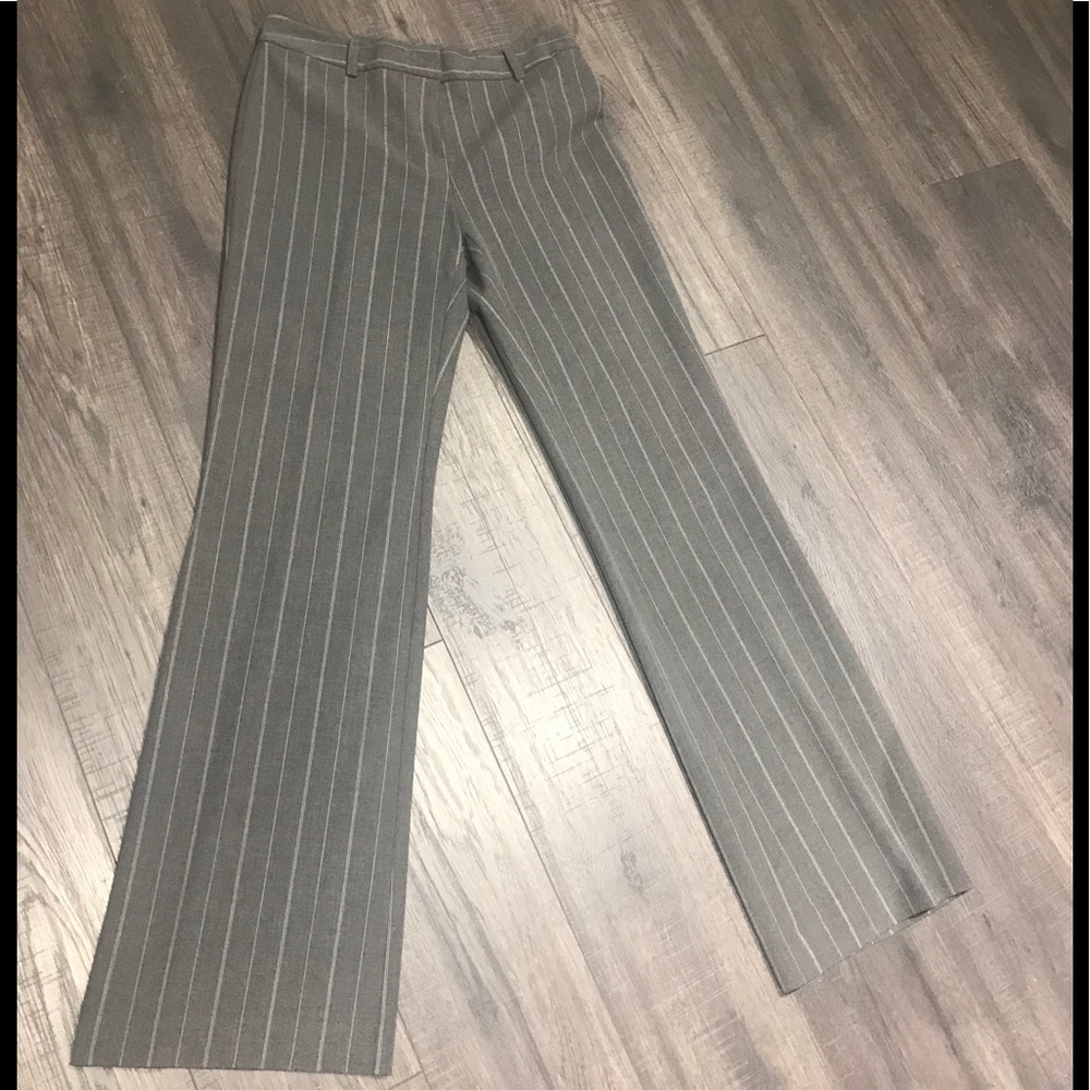 INC pants trousers slacks light gray pinstripe